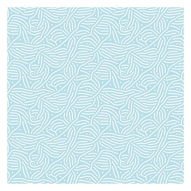Wallpaper - Playful Pattern With Lines And Dots In Light Blue