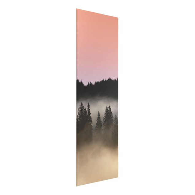 Glass print - Dreamy Foggy Forest