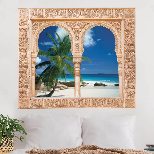 Palm tree wall stickers Decorated window dream beach