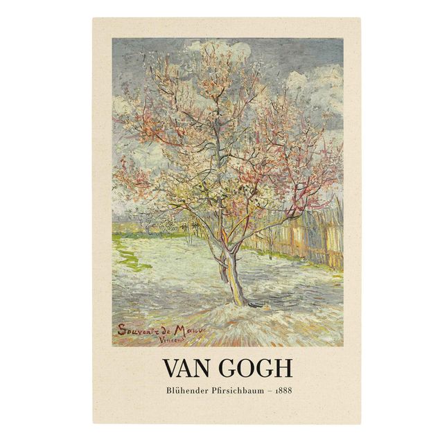 Natural canvas print - Vincent van Gogh - Blossoming Peach Tree - Museum Edition - Portrait format 2:3