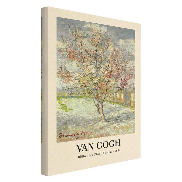 Natural canvas print - Vincent van Gogh - Blossoming Peach Tree - Museum Edition - Portrait format 2:3