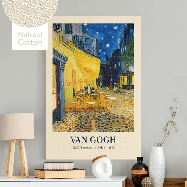 Natural canvas print - Vincent van Gogh - Cafe Terrace In Arles - Museum Edition - Portrait format 2:3
