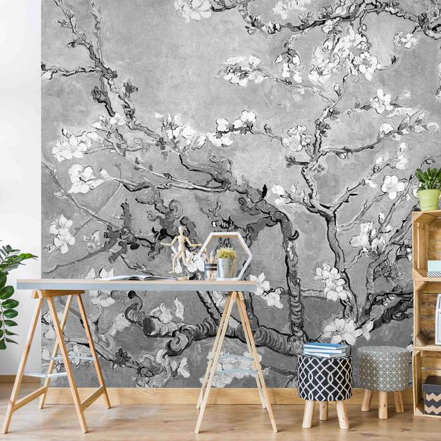 Walpaper - Vincent Van Gogh - Almond Blossom Black And White