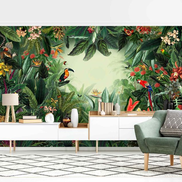 Wallpaper - Vintage Colorful Jungle