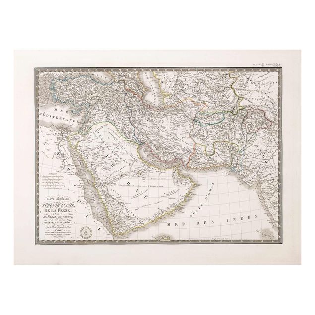 Glass print - Vintage Map In The Middle East