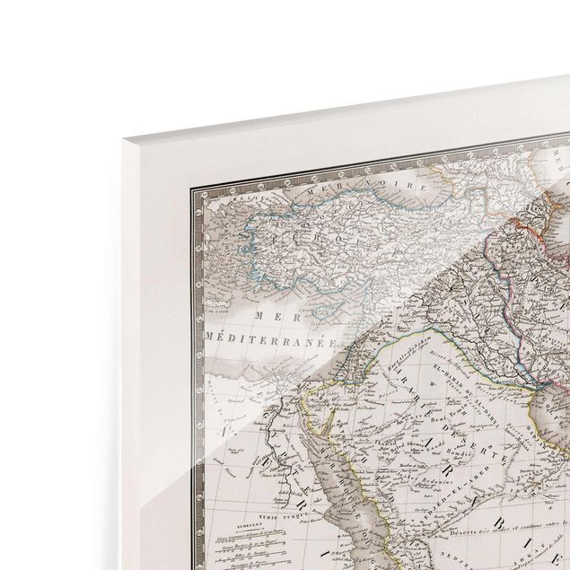 Glass print - Vintage Map In The Middle East