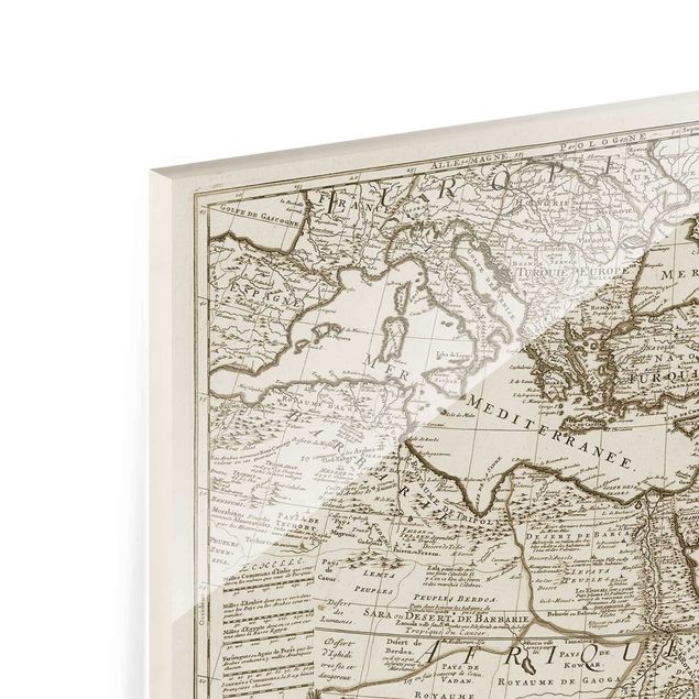 Glass print - Vintage Map The Middle East