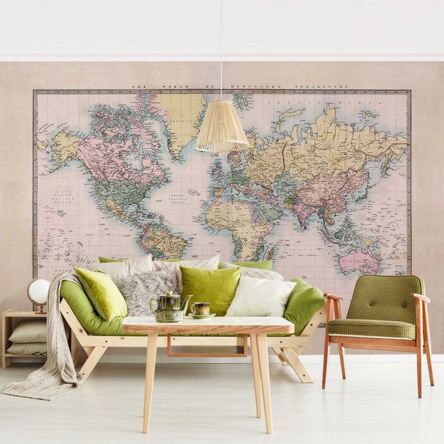Wallpapers Vintage World Map Around 1850