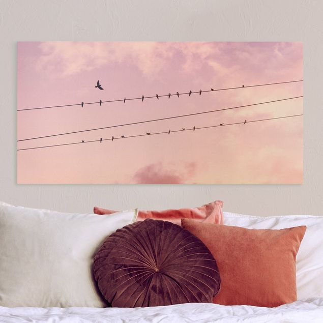 Print on canvas - Birds On Powerlines