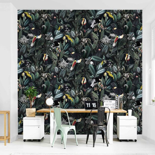 Wallpaper - Birds In Dark Botany