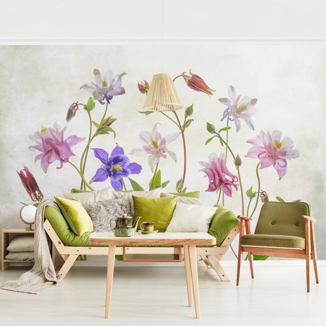 Adhesive wallpaper floral - Aquilegia Vulgaris