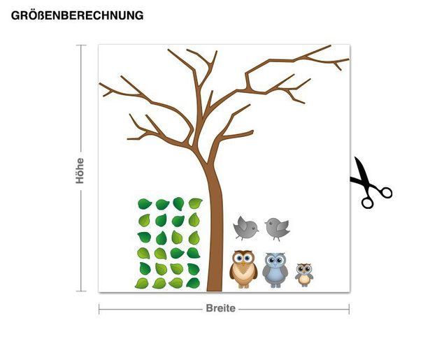 Autocolantes de parede animais da floresta Noble Owl On Tree