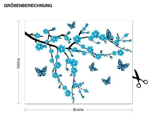 Wall stickers trees Floral Branch With Butterflies