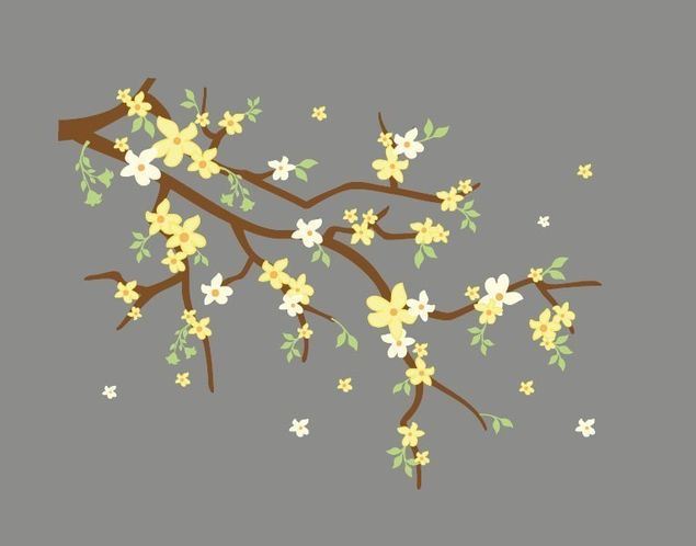 Wall decal forest Yellow Blossoms On A Branch