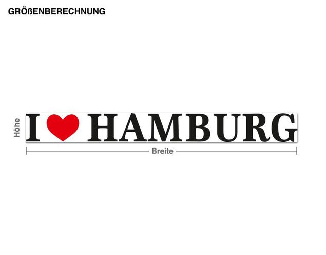 Wall stickers Germany I Love Hamburg