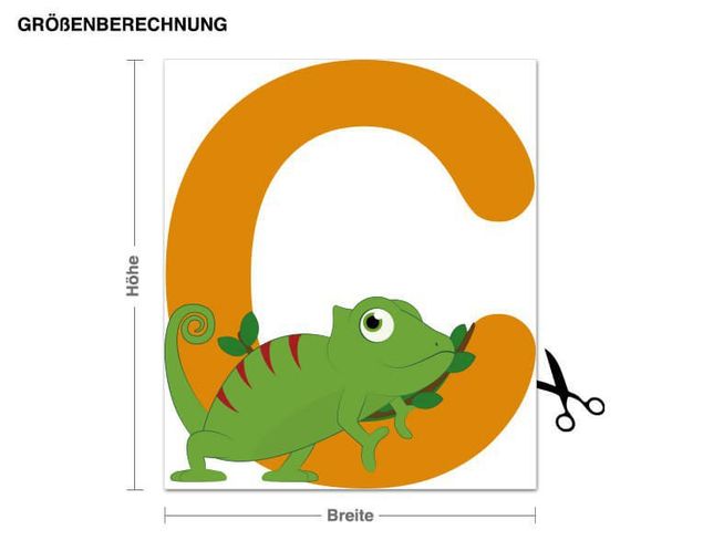 Wall stickers letters Kid's ABC - Chameleon