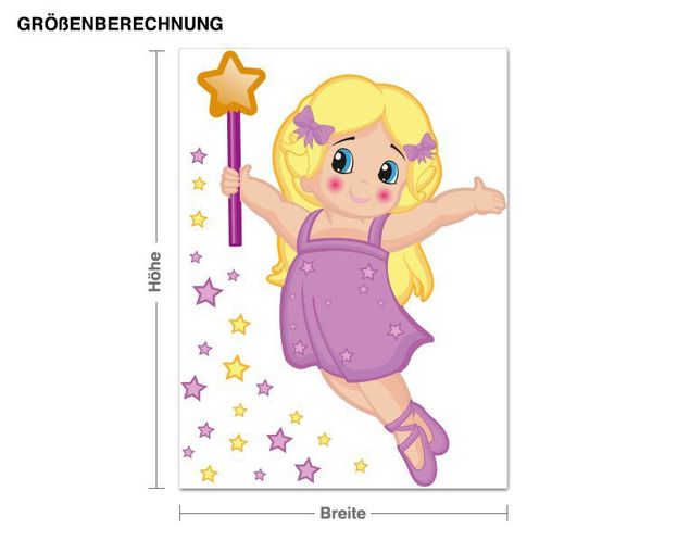 Wall stickers fairy Little Magical Fairy With Stars Set