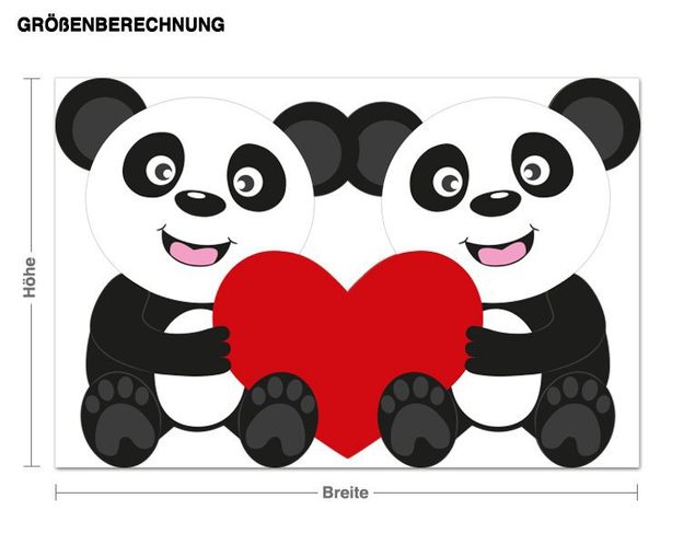 Jungle theme wall stickers Pandas With Heart