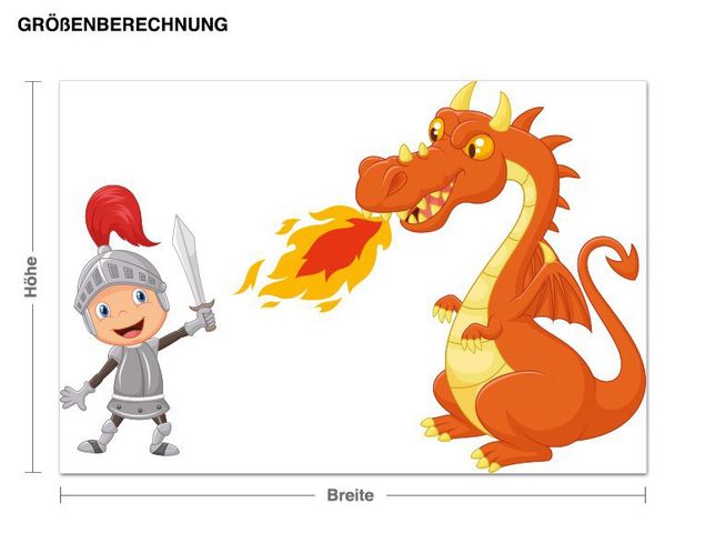 Wall stickers knight Knight with Fire Dragon