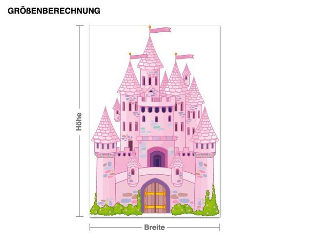 Princess stickers for bedroom Pink Fairytale Castle