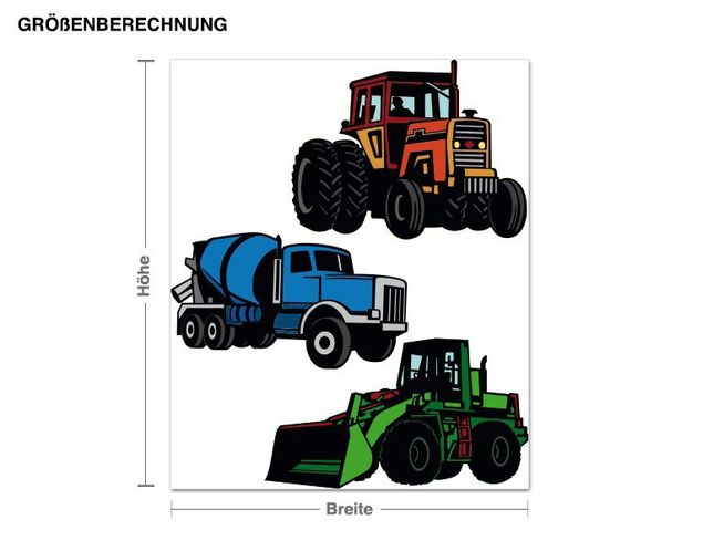 Wall stickers construction-site Tractors