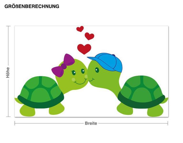 Animal print wall stickers Turtles In Love