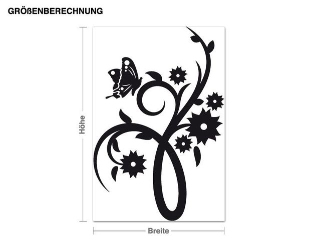Wall sticker - Beautiful Blossom Tendril with Butterfly