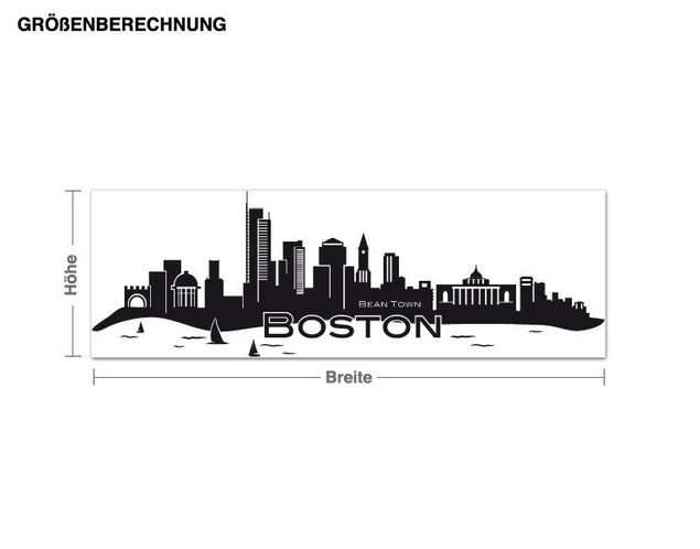 New york skyline wall sticker Boston