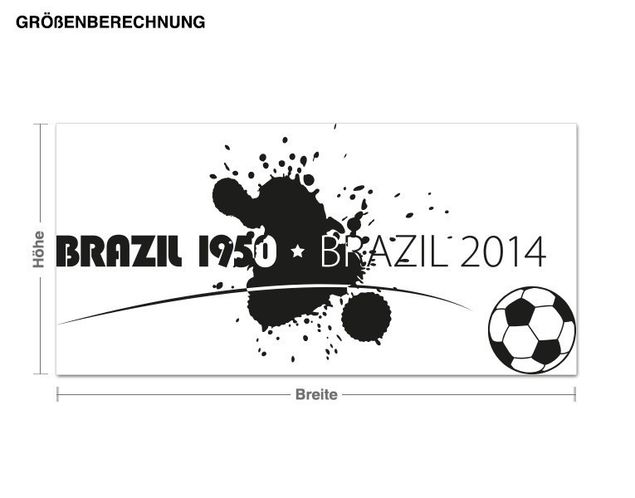 Football wall decals Brazil 1950 2014