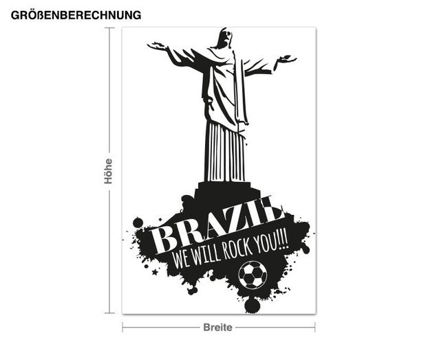 Football stadium wall stickers Brazil We Will Rock You