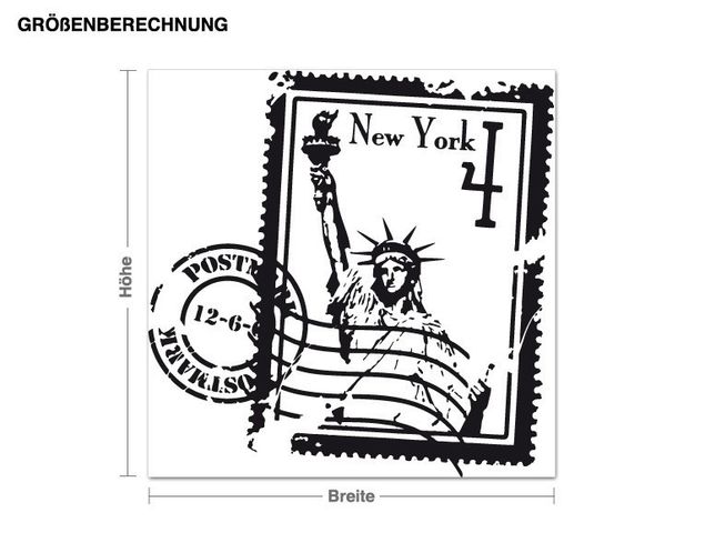 New york skyline wall sticker Stamp New York