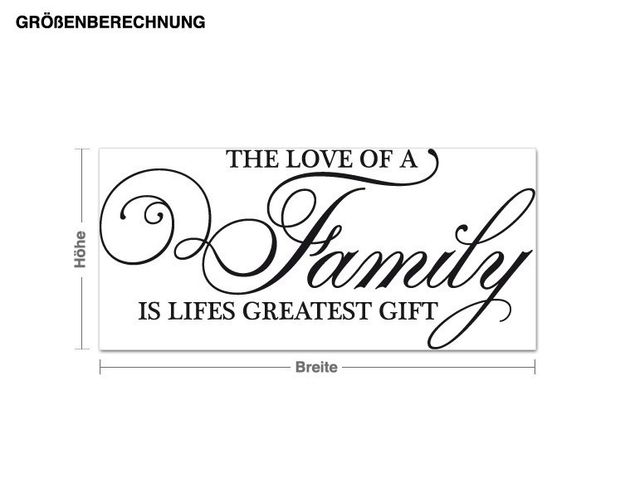 Wall stickers quotes The love of a family ...