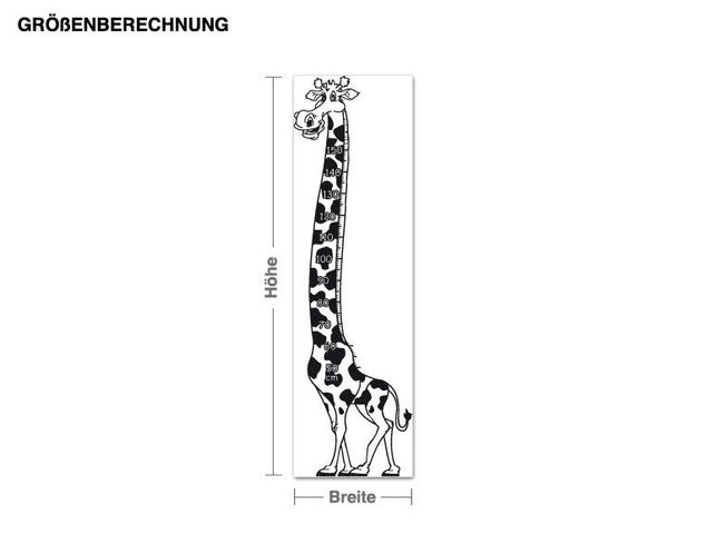 Wall stickers height measure bar Giraffe
