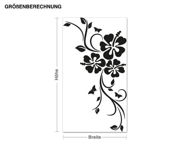 Wall stickers tendril Hibiscus corner