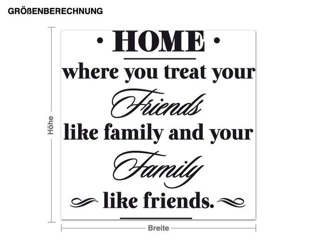 Inspirational quotes wall stickers Home, Friends and Family