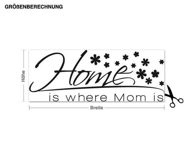Wall decals quotes Home is where Mom is
