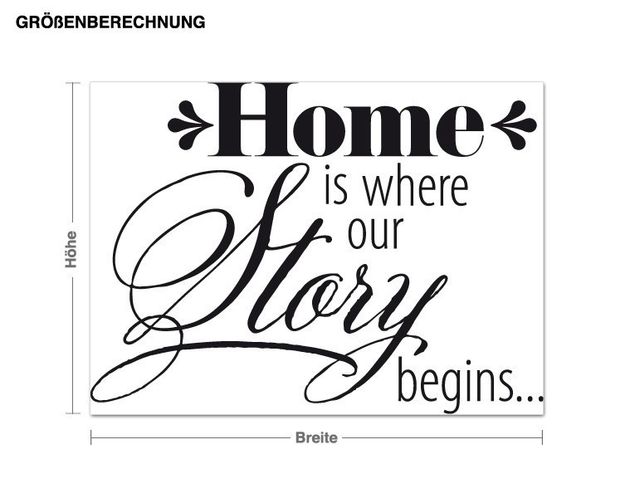 Wall decals quotes Home is where our story begins