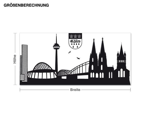 Wall sticker - Cologne Skyline