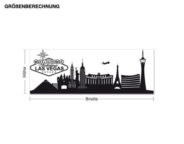 Wall stickers metropolises Las Vegas Skyline with Lettering