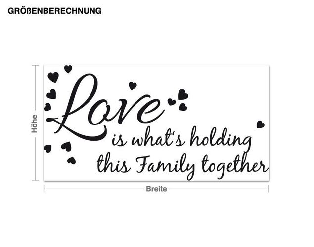 Inspirational quotes wall stickers Love holds together