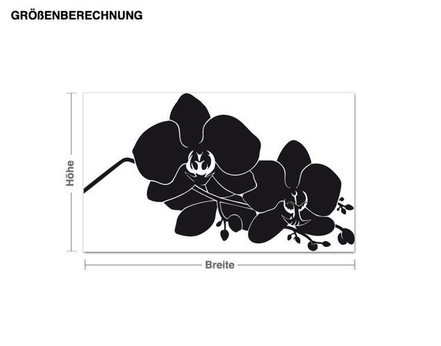 Orchid wall stickers Orchid twig Silhouette