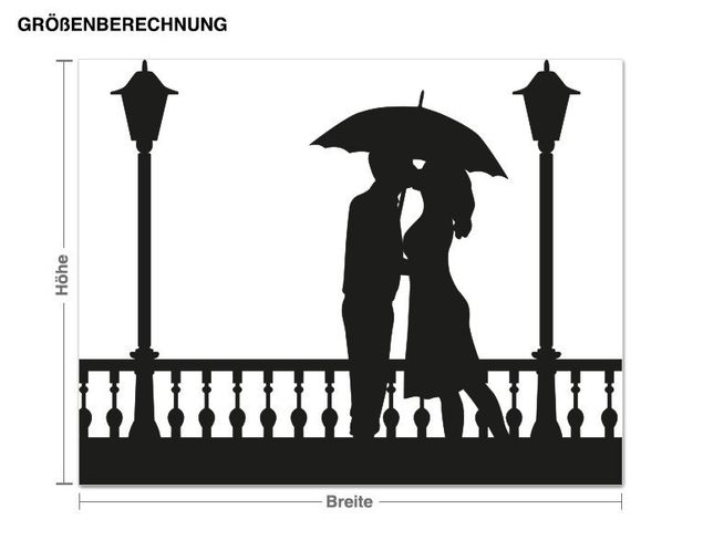 Romantic wall stickers Couple With Umbrella
