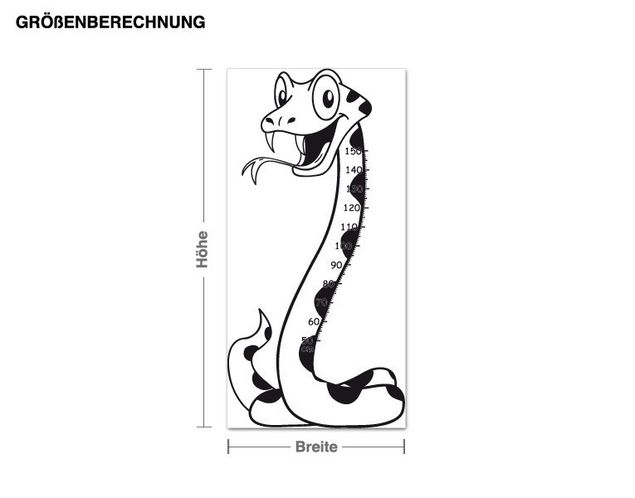 Wall stickers height measure bar Snake
