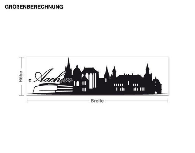 Wall stickers metropolises Skyline Aachen
