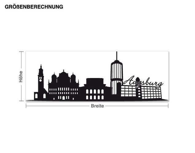 Wall stickers metropolises Skyline Augsburg