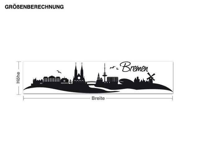 Wall stickers metropolises Bremen Skyline with Lettering