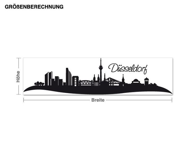 Wall stickers metropolises Düsseldorf Skyline with Lettering