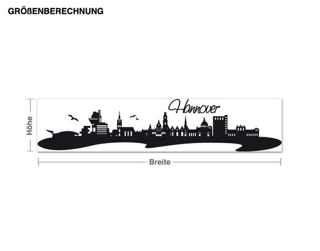 Wall stickers metropolises Hannover Skyline with Lettering