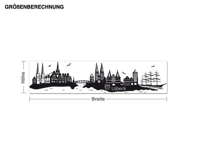Wall stickers metropolises Skyline Lübeck