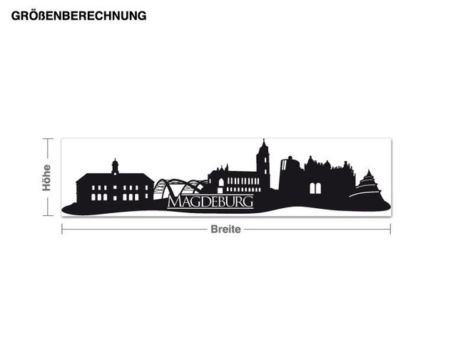 Wall stickers metropolises Skyline Magdeburg and lettering